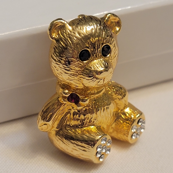 Vintage JJ Jonette Goldtone Bear Brooch - Picture 3 of 7